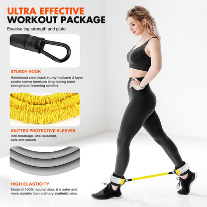 Ankle Resistance Bands with Cuffs, Ankle Bands for Working Out, Glutes Workout E